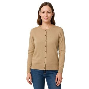 George Beige Button Front Knit Cardigan Sweater Large